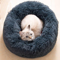 Cat Beds for Indoor Cats - Cat Bed Washable 20 inches, Dog Beds for Small Medium Dogs, Anti Anxiety Round Fluffy Plush Faux Fur Pet Bed, Thick Bottom (Dark Grey, Medium)