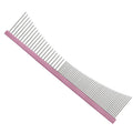 6.5 Inch Professional Concave Crescent Coarse Grooming Pet Comb Portable Wide/Fine Tooth Comb for Dogs & Cats Face & Chin Removing Tangles, Knots,Flea,Undercoat,and Excess Hair,Rounded Corners Design