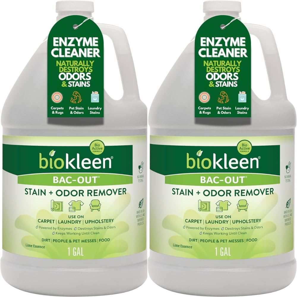 Biokleen Bac-Out Carpet Stain Remover Enzymatic, Destroys Stains & Odors Safely, for Pet Urine, Laundry, Diapers, Wine, Carpets, More, Eco-Friendly, Plant-Based