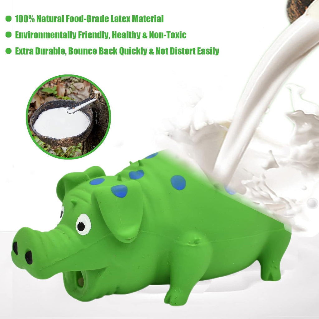 Squeaky Pig Dog Toy, 2 PCS Durable Latex Rubber Dog Toys for Chewing