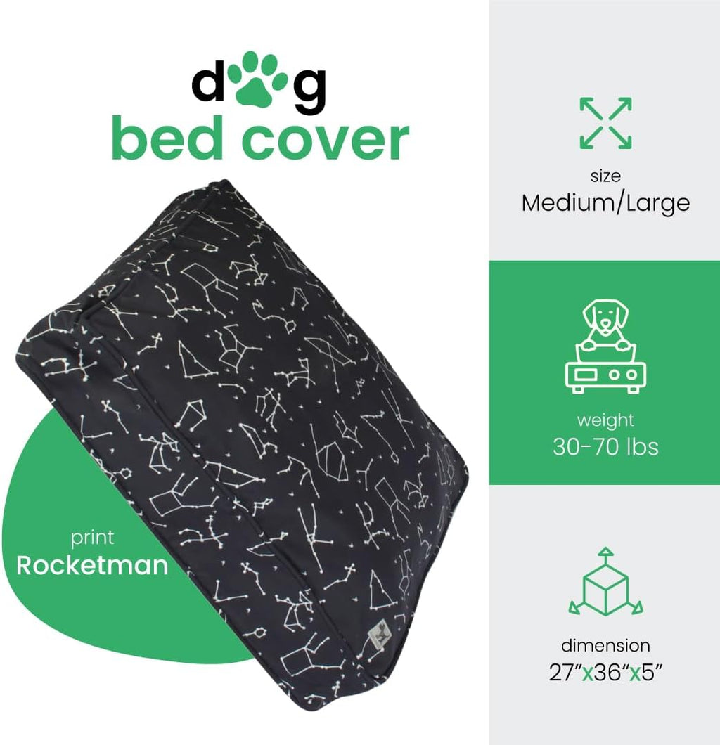 Molly Mutt Deep Blue Dog Bed Cover, Non-Toxic & 100% Cotton, 27"x36"x5"