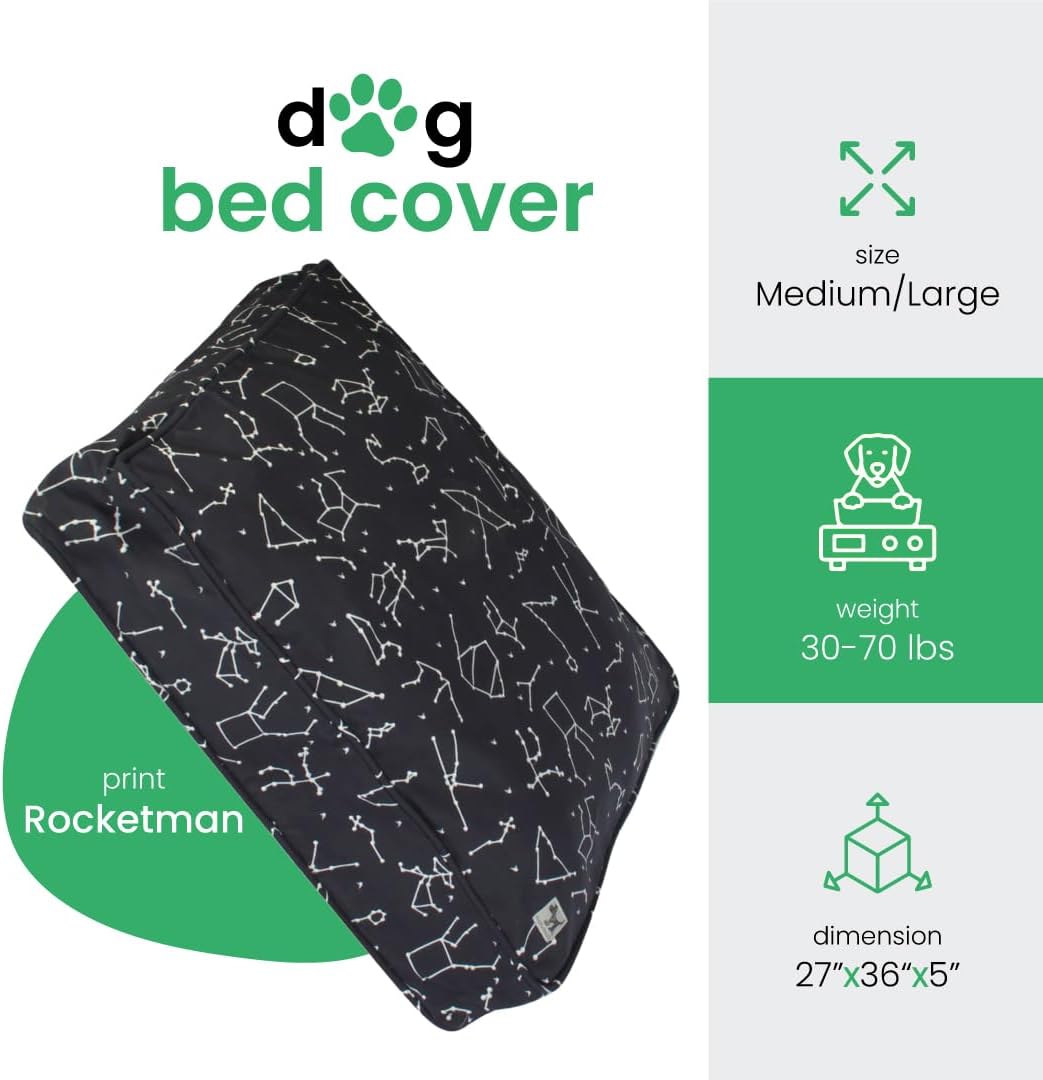 Molly Mutt Deep Blue Dog Bed Cover, Non-Toxic & 100% Cotton, 27"x36"x5"