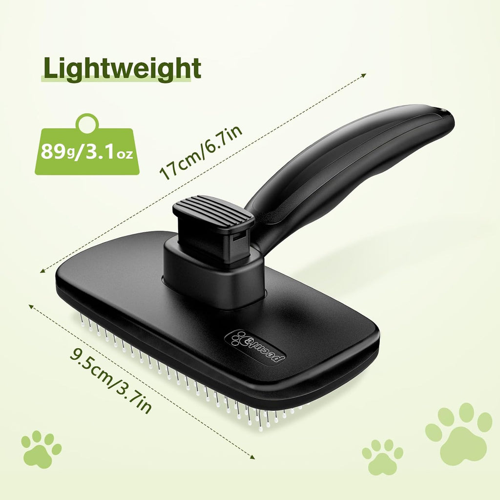 Pecute Skin Friendly Self-Cleaning Slicker Brush for Dog & Cat Shedding