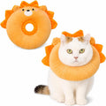 Adjustable Cat Recovery Collar Soft,Cute Pet E-Collar Neck Cone After Surgery Wound Healing Protective Cone Fit for Kitties, Small Dogs(ELC05-lion-l)