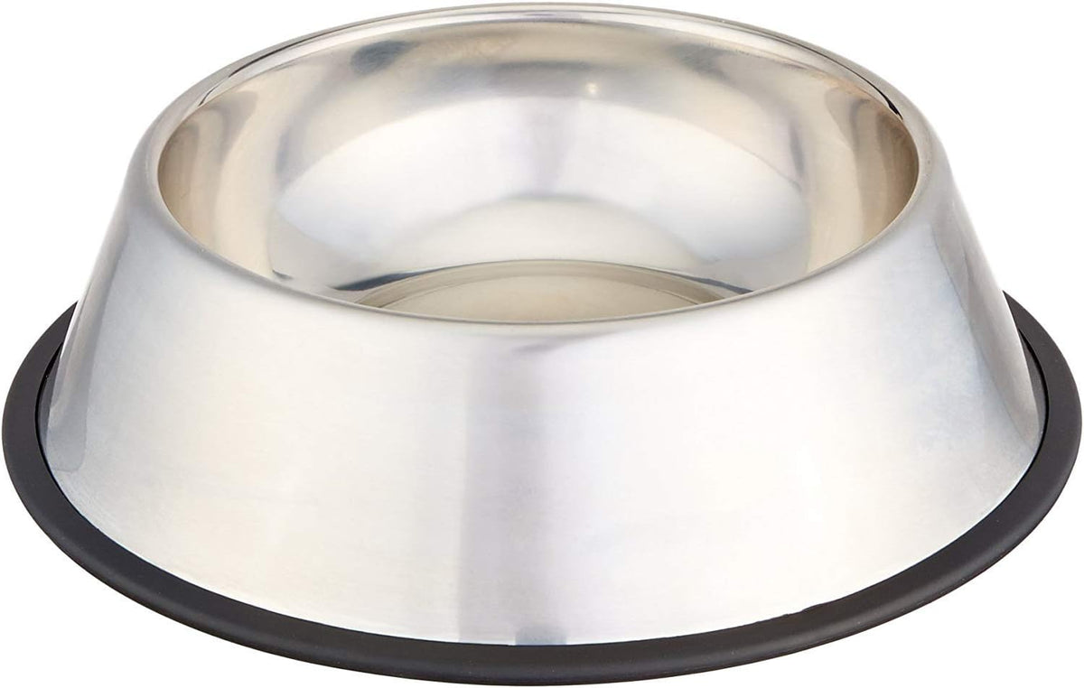 Amazon Basics Stainless Steel Non-Skid Dog Bowl, Dishwasher Safe, Rust Resistant, Single 