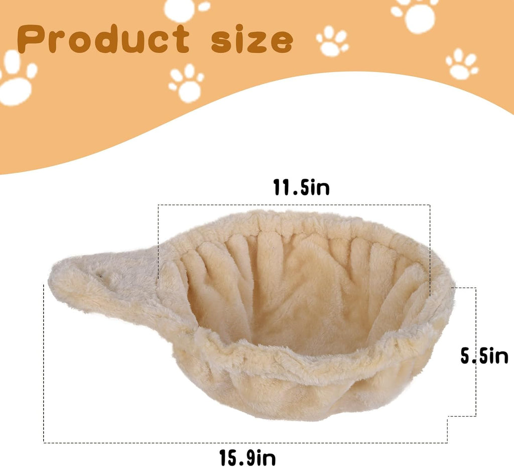 UXIETIN Cat Tree Hammock for Large Cats with Deep Basket,12.4",Beige