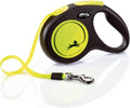 FLEXI® Neon Tape Retractable Dog Leash, Medium, 16 ft - Neon Yellow/Black
