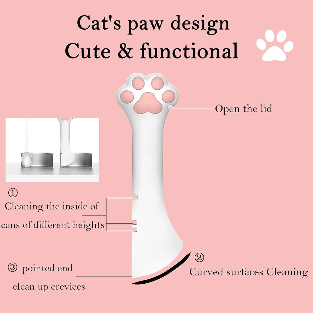 Pet Food Can Spoon & 3 Pcs Can Cover Lids | Cute Paw Shape Opener Spatula Cat Wet Food Spoon | Universa BPA Free Silicone Lids for Dog Cat Cans(Multicolor)