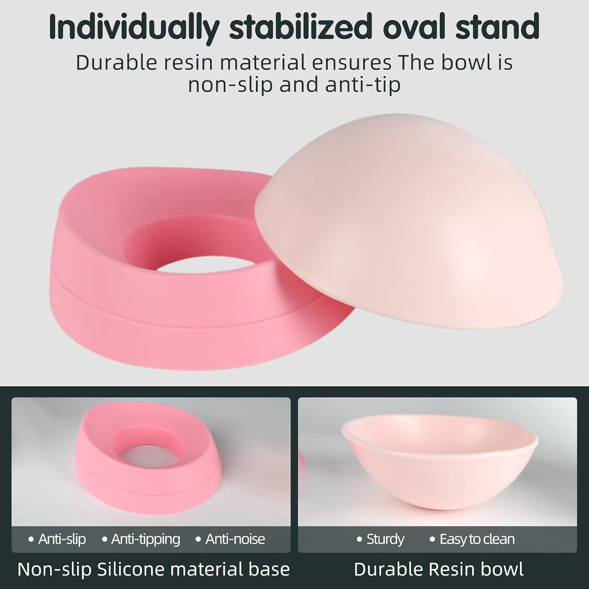Bulldog Bowl Anti-Slip Dog Cat Dish Detachable Rubber Dog Bowl Pet Sterile Tilted Pet Feeder Slope Base 