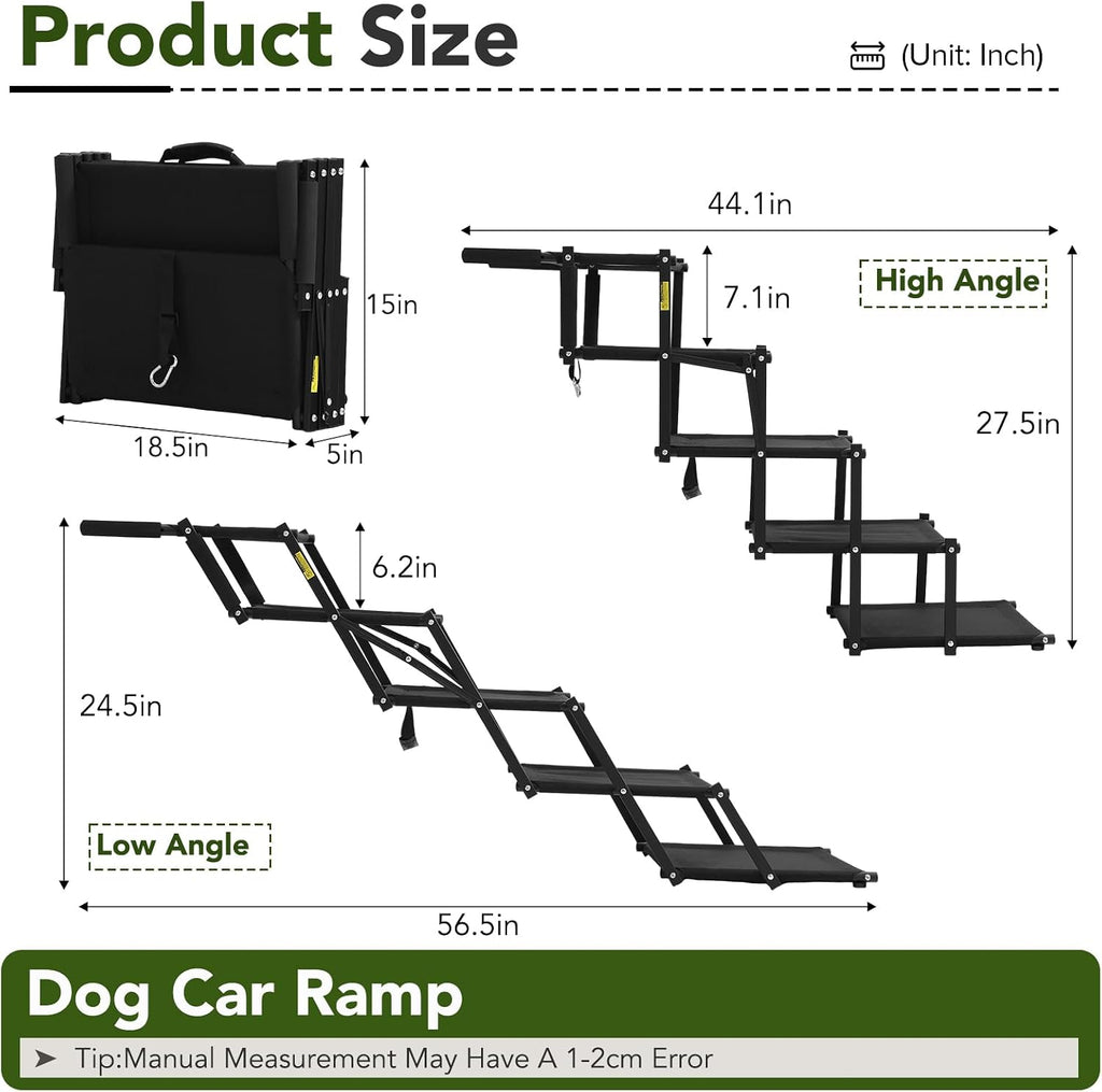 Extra Wide Dog Ramp for Car,Foldable Dog Steps for Truck SUV,150 Lbs