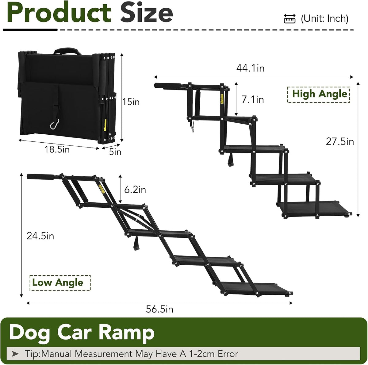 Extra Wide Dog Ramp for Car,Foldable Dog Steps for Truck SUV,150 Lbs