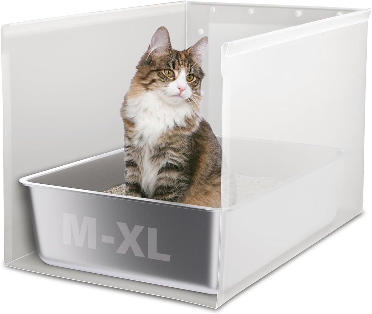 Litter Box Shield, XL Litter Box Splash Guard Without Leakage | 23.6"x15.7"x15.7" High Sided Cat Litterbox Pee Shields Easy Clean for Pet Cat/ Kitty (Without Pan)