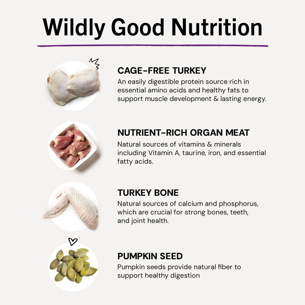 Stella & Chewy's Freeze-Dried Raw Cat Dinner Morsels - Premium Turkey Recipe with 98% Farm-Raised Meat & Organs - Natural Grain-Free Cat & Kitten Food - Made in USA - 8 oz