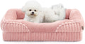 EHEYCIGA Orthopedic Dog Bed Medium Size Dogs Cats Bed 30x20 Inch, Pink