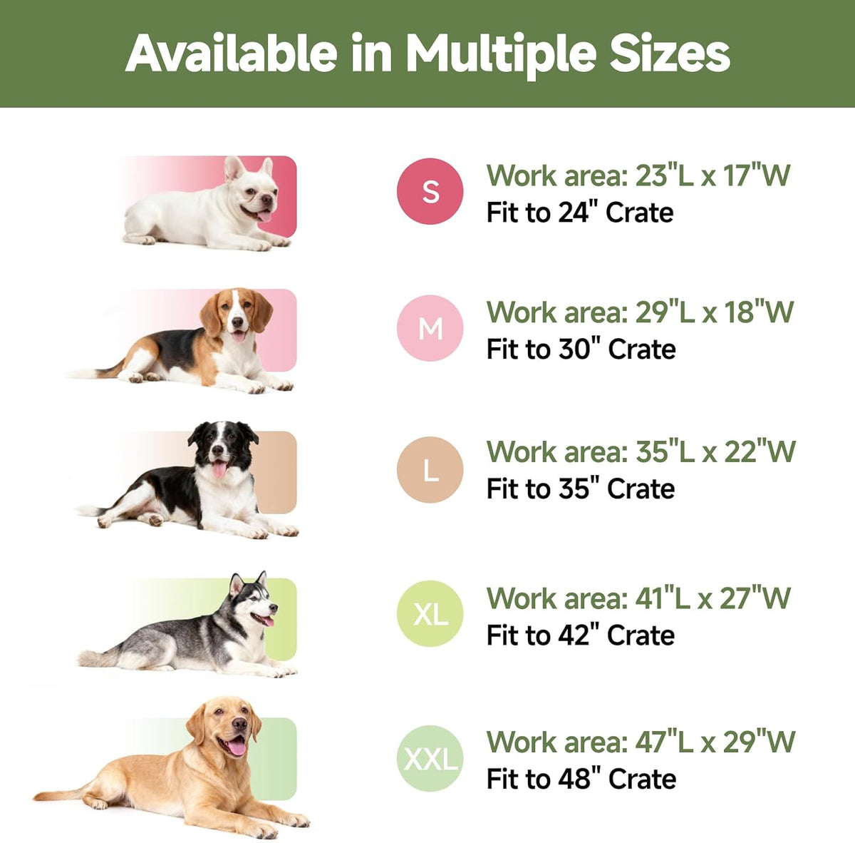 Outdoor Dog Crate Pad Bed, Reversible Waterproof Wipeable Kennel Mat, 35x22