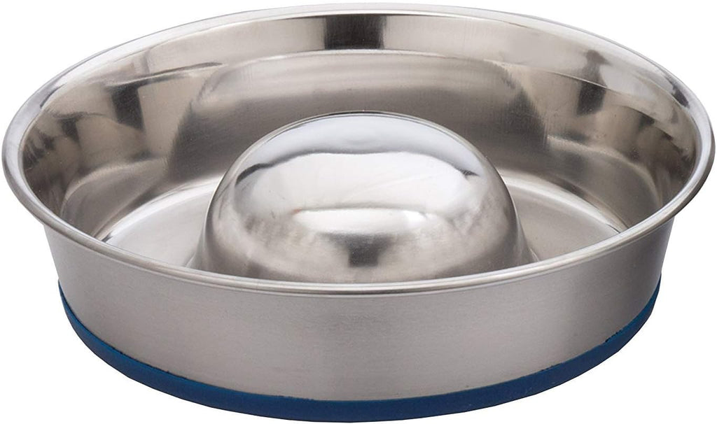 OurPets DuraPet Slow Feed Premium Stainless Steel Bowl (Heavyweight Durable Stainless Steel Bowls, Dog Food Bowl, and Dog Water Bowl) Great Alternative to Snuffle Mat for Dogs-Medium | Helps pace rapid eaters, durable easy clean design, an alternative ...