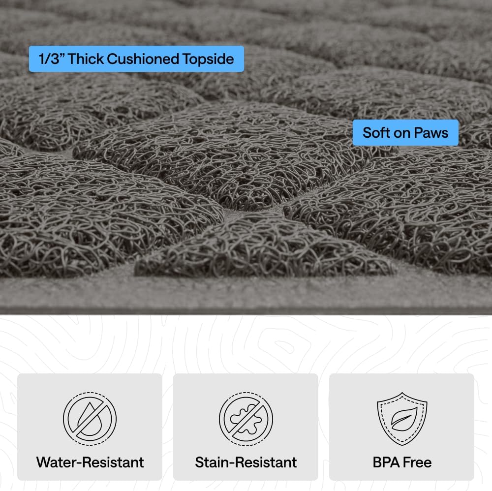GORILLA GRIP Cat Litter Mat, Coiled Mesh Trapping Mats, 24x17 Charcoal