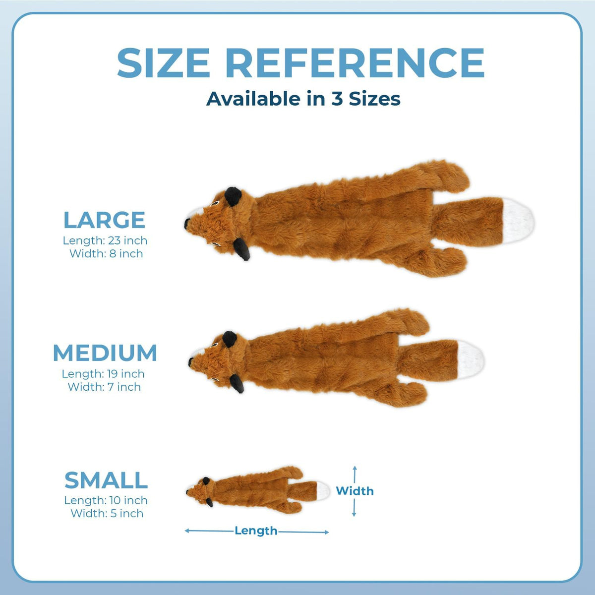 Best Pet Supplies 2-in-1 Stuffless Squeaky Dog Toy - Fox, Small | No-Stuffing, 2 Built-in Squeaker, No Mess, Soft, Interactive Indoor & Outdoor Play, Lightweight, Perfect for Moderate Chewer