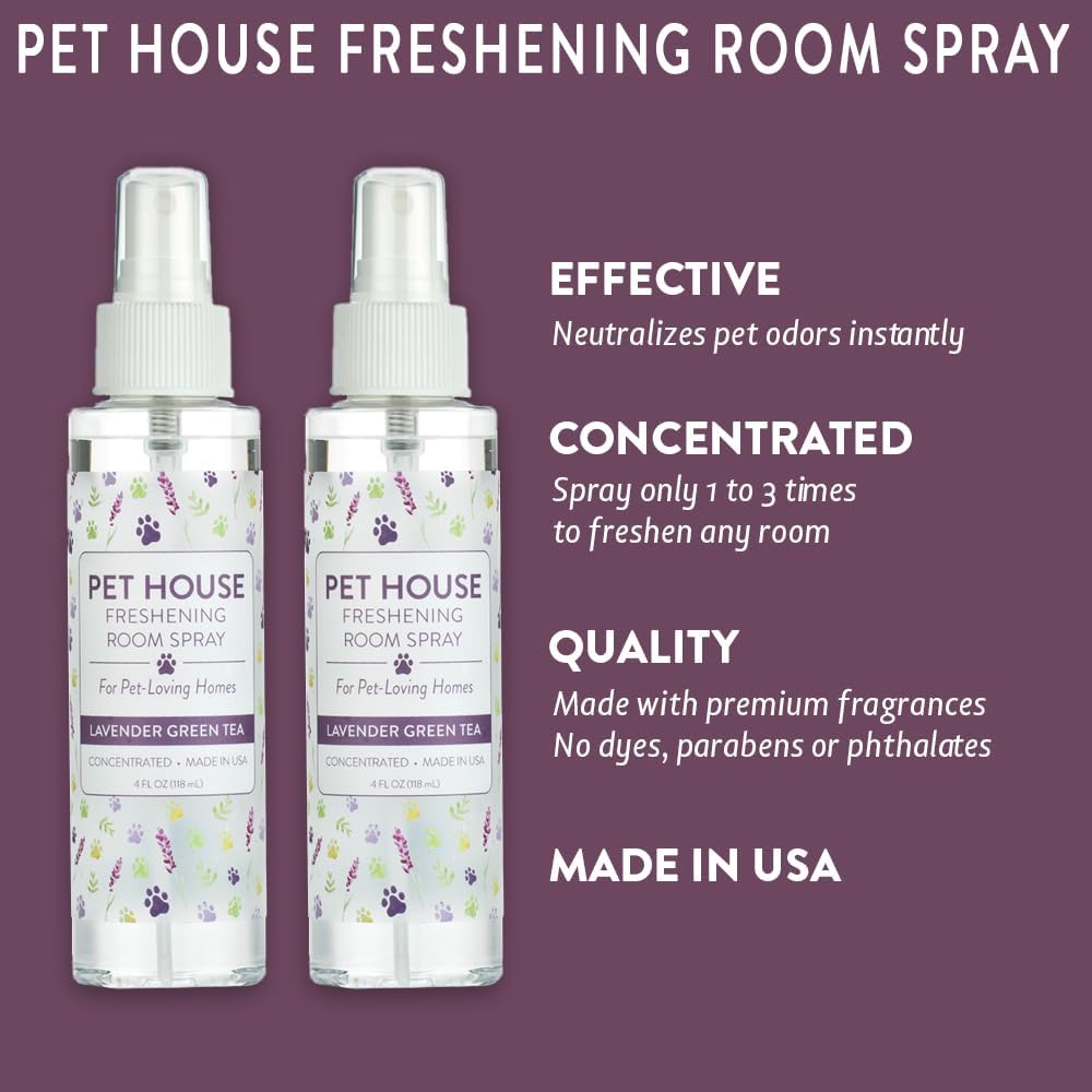 Lavender Green Tea Concentrated Room Spray for Pet Odor, Pack of 2