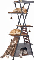 FourFurPets 72.4" Modern Cat Tree for Indoor Cats, Multi-Level Cat Condo