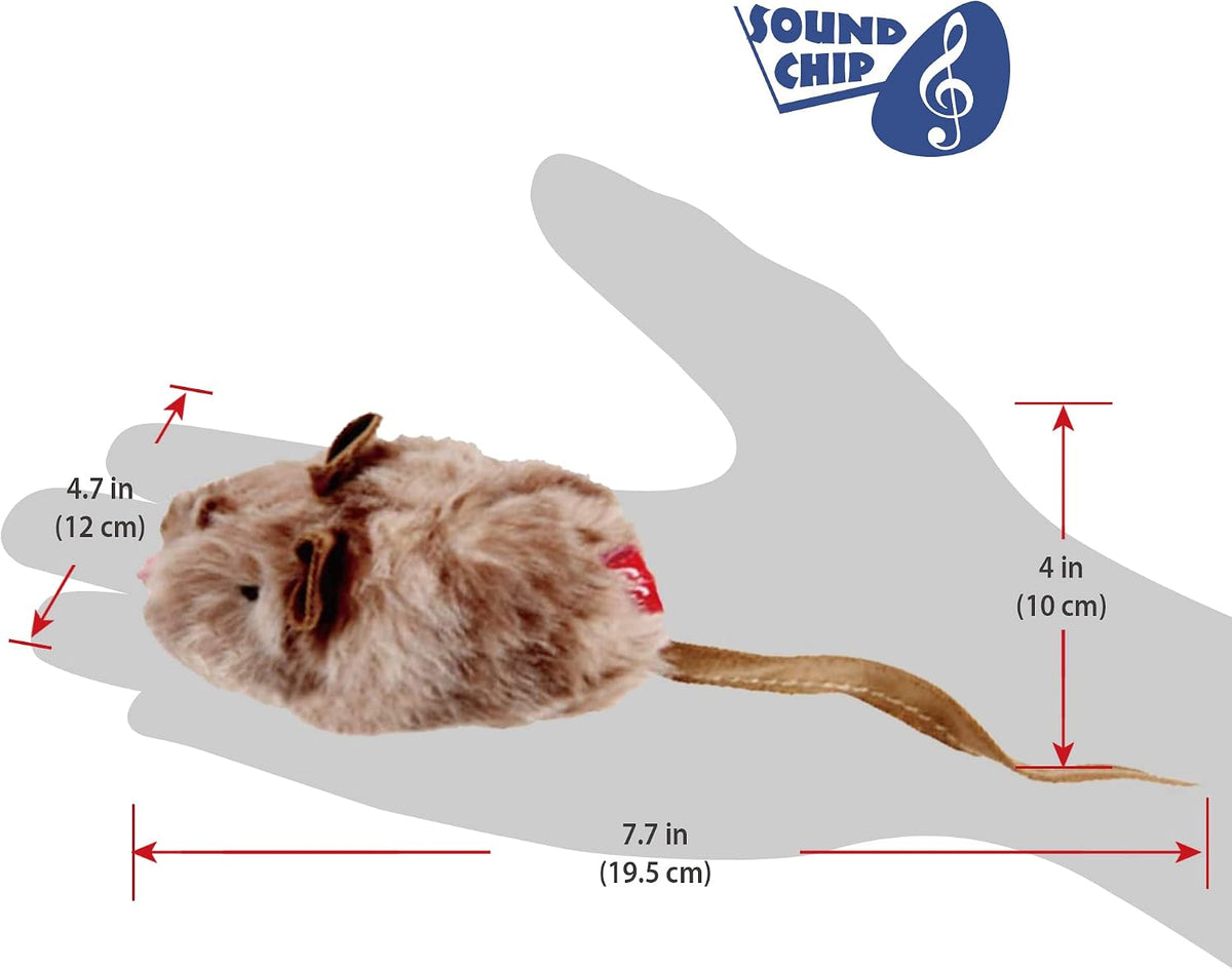 Gigwi Chirpy Cat Squeak Toy - Interactive Mouse Cat Toy with Melody Chaser for Kitten Play and Boredom Relief