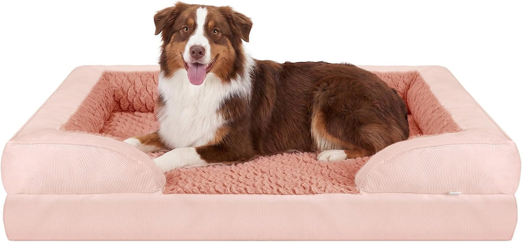 INVENHO Orthopedic Large Dog Bed, Washable Waterproof, Egg-Crate Foam Dog Couch Bed with Washable Removable Cover, Waterproof Lining and Nonskid Bottom