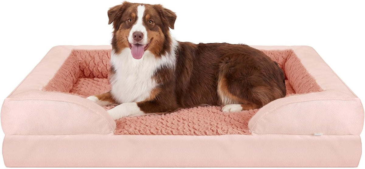 INVENHO Orthopedic Large Dog Bed, Washable Waterproof, Egg-Crate Foam Dog Couch Bed with Washable Removable Cover, Waterproof Lining and Nonskid Bottom