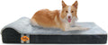 Laifug Orthopedic Dog Beds for Large Dogs,4.5" Memory Foam Dog Beds,Durable Water Proof Liner Removable and Washable, Nonskid Bottom, Black Grid Gray 46"x28"x8"