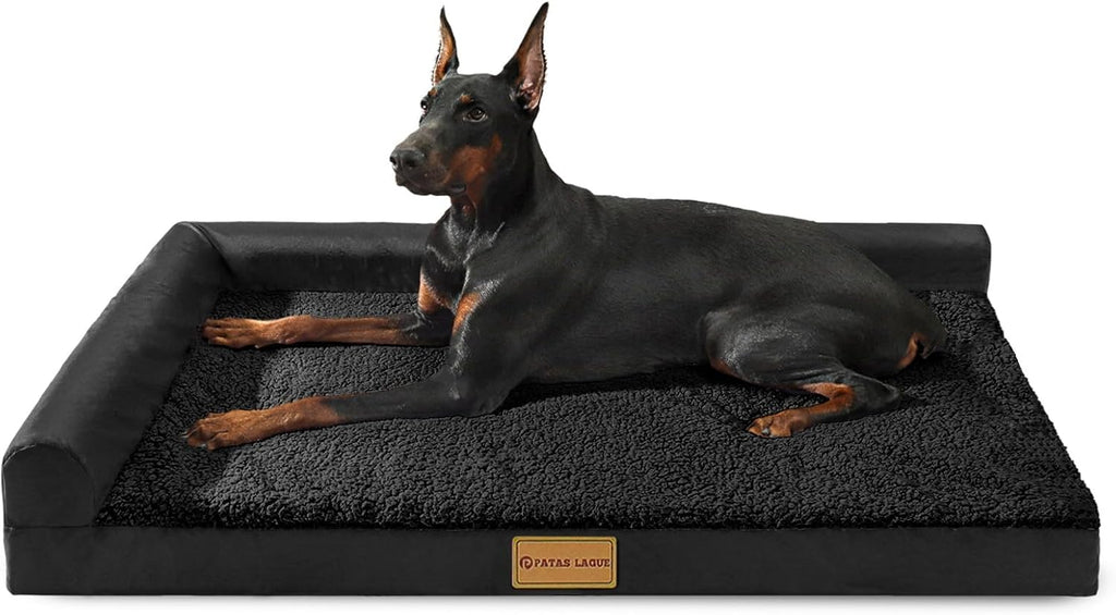Patas Lague Orthopedic Large Dog Bed Washable Pet Sofa Bed 42''X28''Black