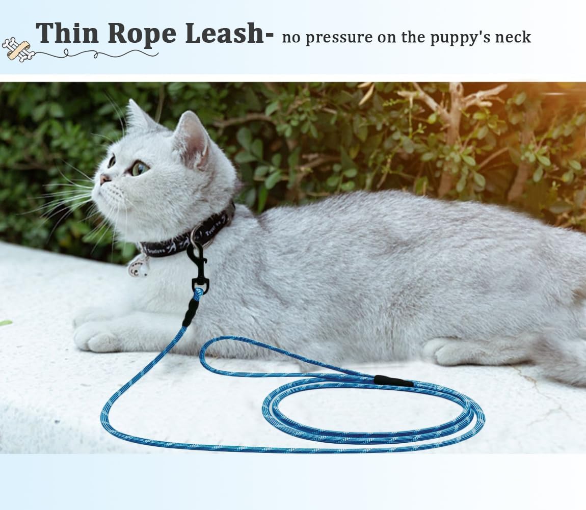 WYuZe Reflective X-Small Dog Leash 6FT Lightweight 1/5" Thin Rope Cat Leash