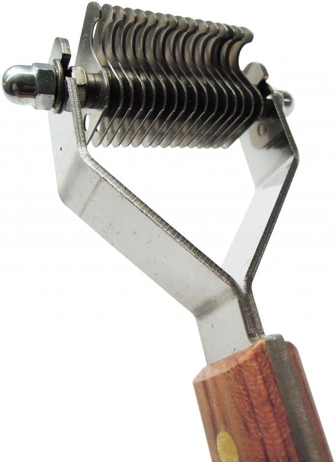 Mars Coat King Original Dematting Undercoat Grooming Rake Stripper Tool for Dogs and Cats, Stainless Steel with Wooden Handle, Made in Germany, 16-Blade 