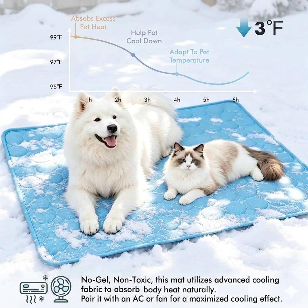 Cooling Mat for Dogs Large,Dog Cooling Mat Indoor,20"x24",Crate Pad for Pet