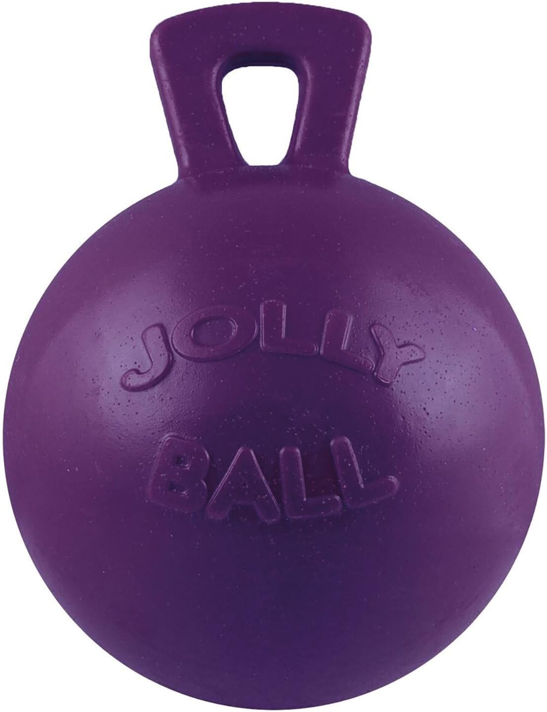 Jolly Pets Tug-n-Toss Heavy Duty Dog Toy Ball with Handle, 4.5 Inches/Small, Purple