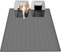Ultibe 40"x30"(100cmx75cm) Extra Large Silicone Cat Litter Mat, XXL Litter Trapping Mat for Under Litter Box, Non-Slip Waterproof Kitty Litter Catcher, Easy to Clean Mat for Cats, Dark Gray