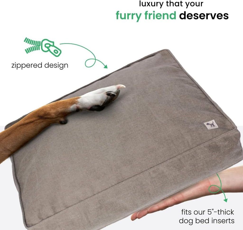 Molly Mutt Gray Dog Bed Cover, Non-Toxic & 100% Cotton, 27"x36"x5"