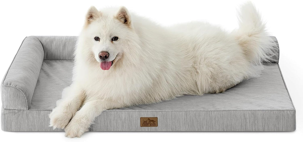 COZY KISS Cooling Dog Bed, Q-Max >0.4 Orthopedic Foam Dog Bed with Sides