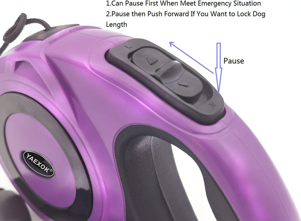 Heavy Duty Retractable Dog Leash 26ft,Pet Long Walking Leashes Leads for Small Medium Large Dogs Doggie Up to 110lbs (Purple)