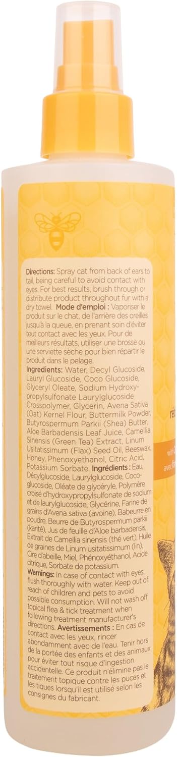 BURT'S BEES FOR PETS Cat Dander Reducing Spray, Oat & Honey, 10 Fl Oz