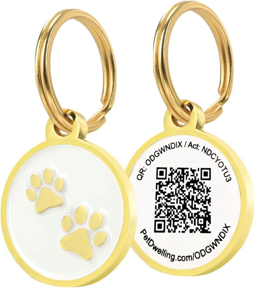 Pet Dwelling Mini Paw QR Pet ID Tag for Cats & Small Dogs | Lightweight