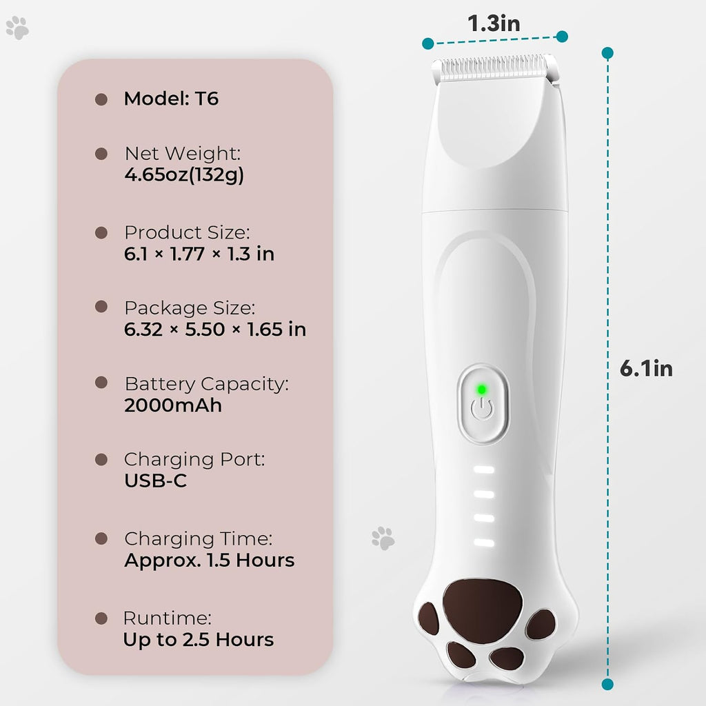 4-in-1 Dog Clippers for Grooming Kit - 45dB Quiet 150-Min Run Non-Slip Grip