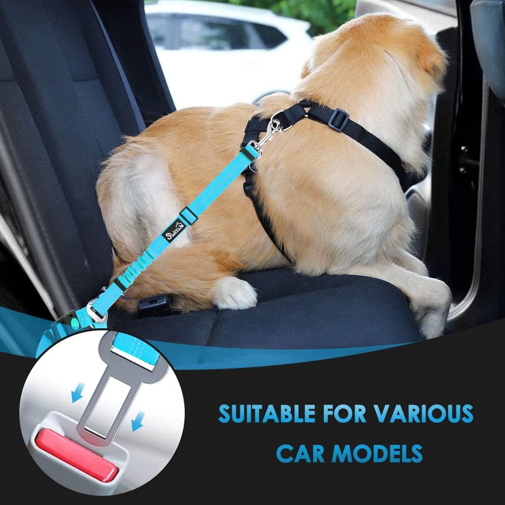 Lukovee Dog Car Seat Belt, 2 Pack, Headrest Restraint, Headrest + Clip