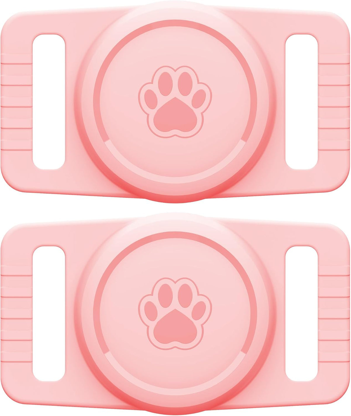 GOCII for Airtag Dog Collar Holder 2 Pack,Waterproof Dog Collar Holder for Apple AirTag(Gen 1 & 2),Silicone Air Tags Case for Dog Collars(Light Pink)
