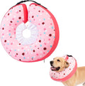 Dog Cone Collar Inflatable Donut for Large Medium Small Dogs, Soft Waterproof Dog Cone Alternative After Surgery Prevents Licking Wounds Easy Clean (Pink, XL (Neck 18"-23"))