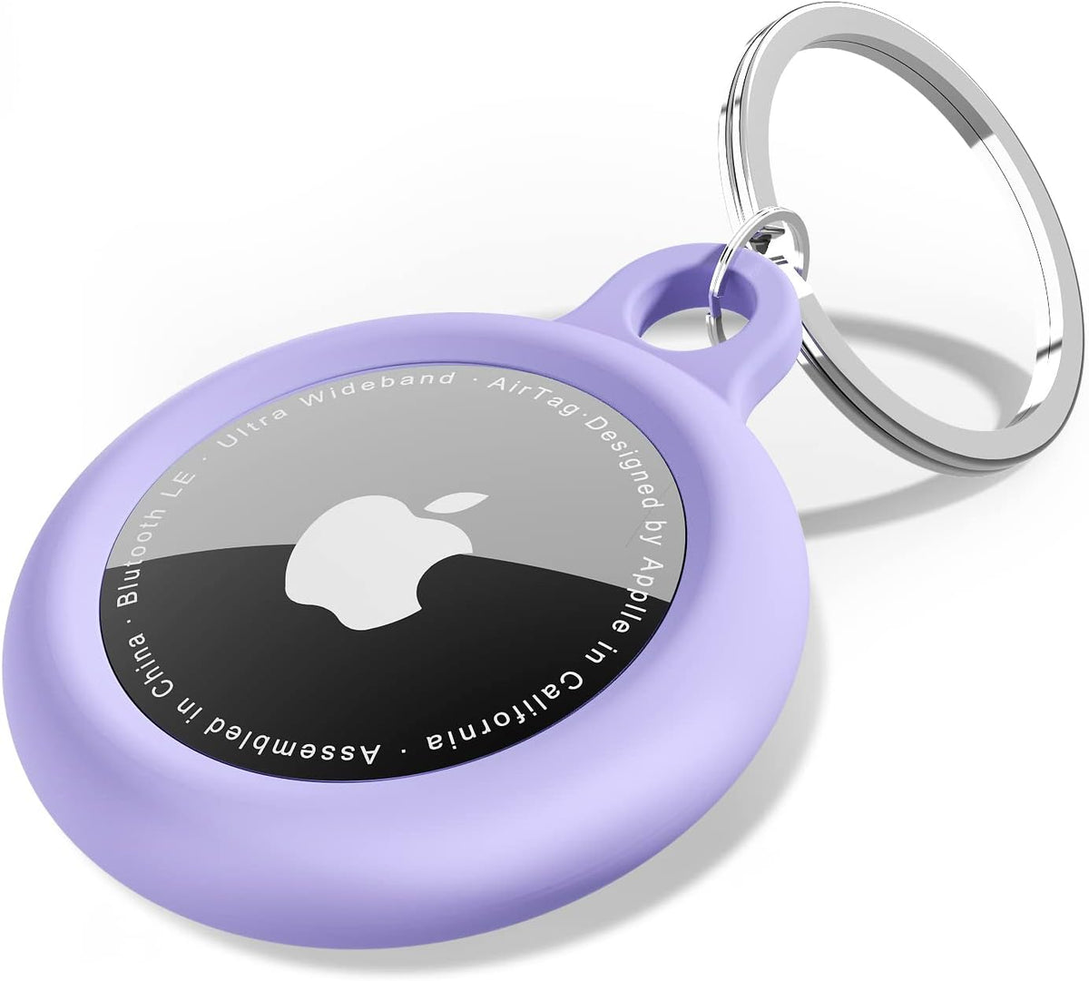 oakxco for Airtag Keychain Silicone, Airtag Holder with Key Ring, Air Tag Cover Cute Accessories for Kids, Luggage, Car Dog Collar, Car, Compatible with Apple Airtag Case Waterproof Tracker, Lavender