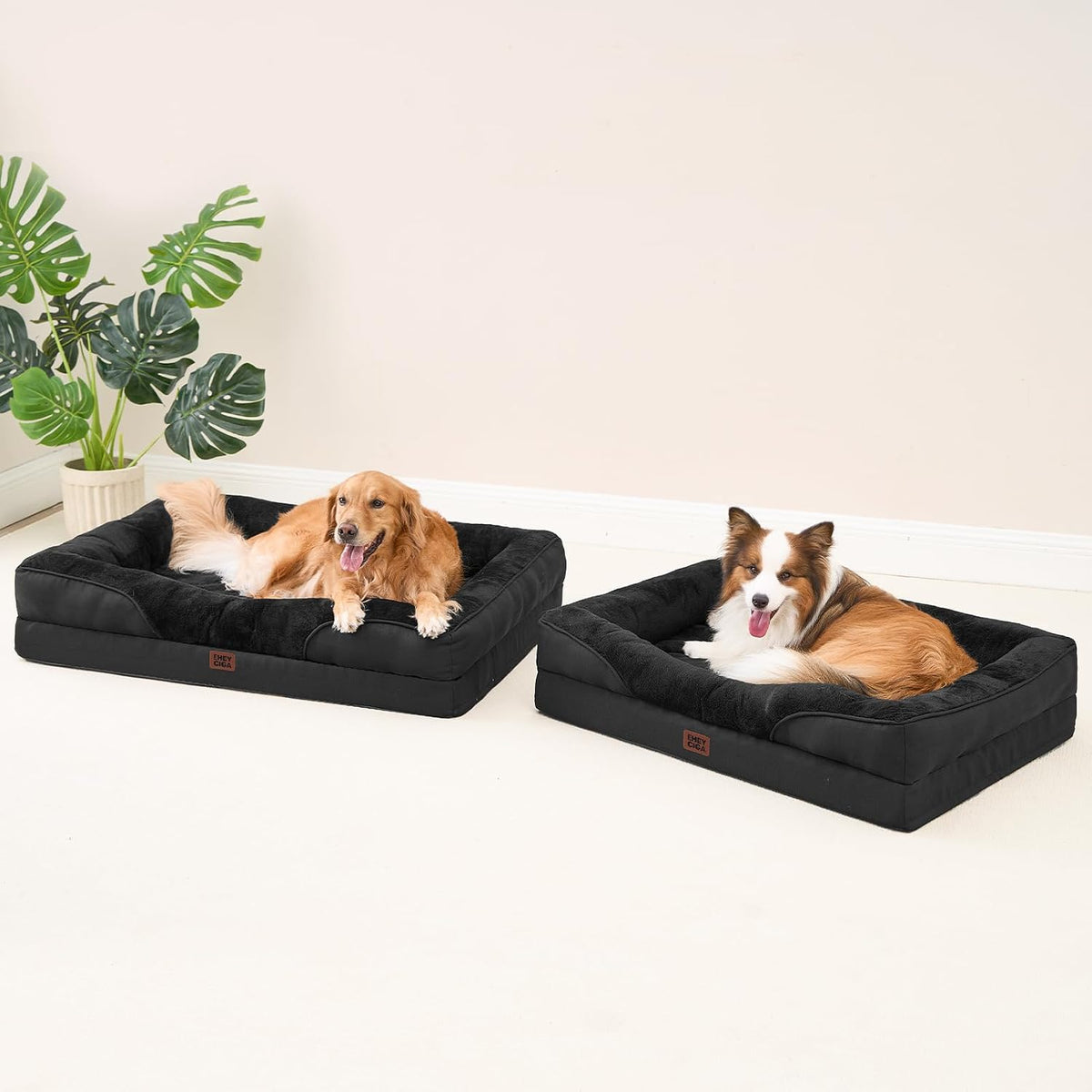 EHEYCIGA Orthopedic XL Dog Bed for Large Dog, Memory Foam Dog Couch, Black