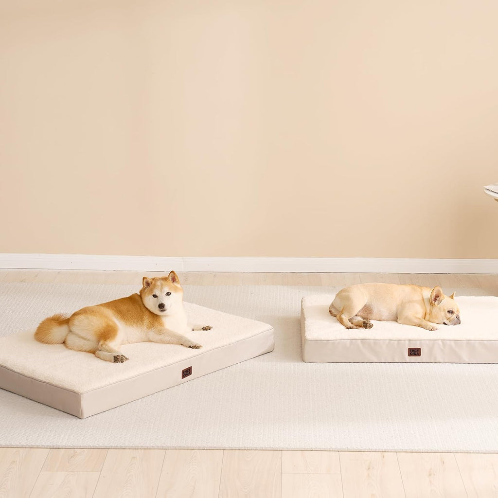 EHEYCIGA Orthopedic Dog Bed Large with Removable Washable Cover, 41IN Camel