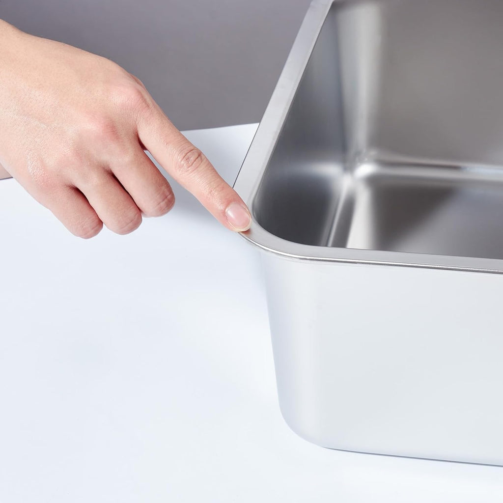 Stainless Steel Litter Box,Metal Cat Litter Box,Medium Cat Litterbox | Litter Box for Kitty or Rabbits, No Smell, Non Stick, Easy to Clean(17.7" L x 13.77" W x 6" H)
