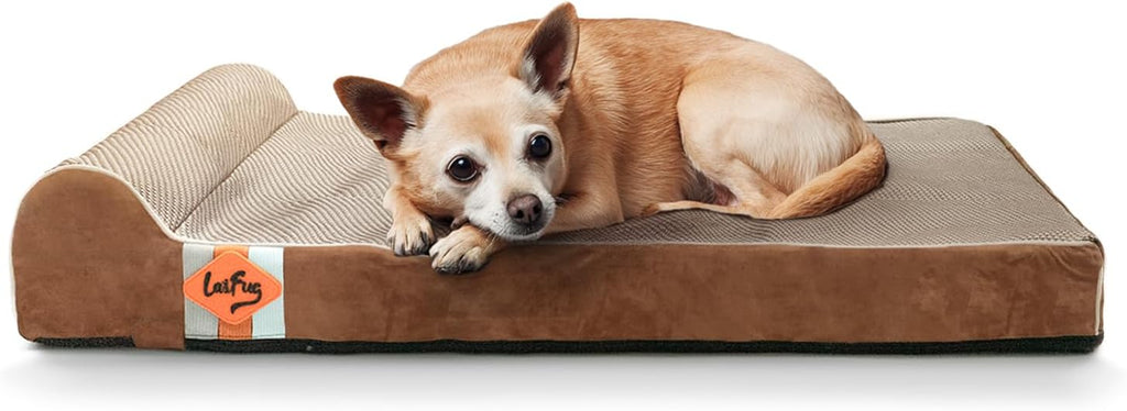 Laifug Orthopedic Dog Bed, Brown 34''x22''x5.5'', Memory Foam