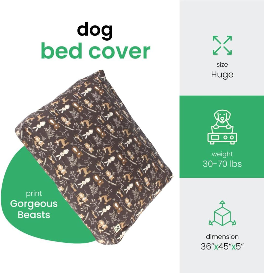 Molly Mutt Dark Brown Dog Bed Cover, Non-Toxic & 100% Cotton, 36"x45"x5"