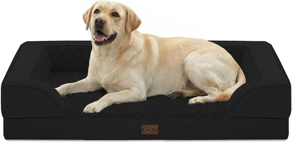 Orthopedic Washable Dog Bed for Extra Large Dogs, 45x35in, Black